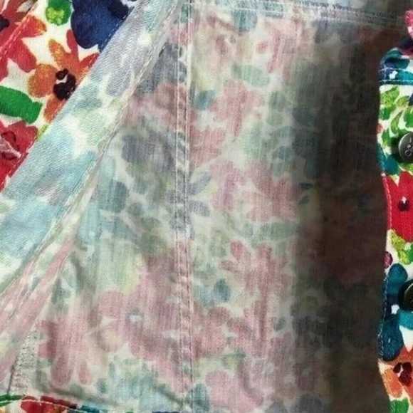 CHILDREN’S PLACE Floral Jean Jacket Button Front Girl’s Sz S 5/6 - Picture 5 of 7
